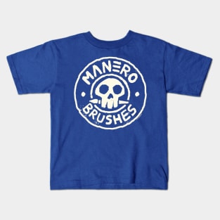 Manero Brushes Neon Logo - Cream Kids T-Shirt